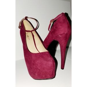 Burgundy Platform High Heels